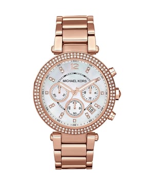 Type of mechanism: QUARTZ. Display: ANALOGICAL. Material Of Case: STAINLESS STEEL. Colour Of Case: PINK GOLD. Material Of Bracelet: STEEL. Colour Of Bracelet: PINK GOLD. Dial Colour:SILVER. Glass type: MINERAL. Clousure: Drop -down. Water resistence: 10ATM. Diameter dial: 39MM. Special Functions:Chronograph, date