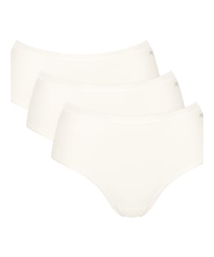 Dieser Midi-Slip im praktischen Dreierpack vereint Komfort und Eleganz für jeden Tag. Mit einem normalen Beinausschnitt und einer klassischen Taillenbundhöhe bietet er eine bequeme Passform, die sich ideal für unterschiedliche Körperformen eignet. Der weiche Baumwollstretch sorgt für ein angenehmes Tragegefühl und passt sich perfekt an Ihre Bewegungen an. Der elastische Bund mit einem dezent eingewebten Logo garantiert sicheren Halt und eine moderne Optik. Ein gedrucktes Label am Bund vermeidet Hautirritationen und sorgt für zusätzlichen Komfort. Das glatte, leicht glänzende Saumband verleiht den Slips einen eleganten Touch und macht sie zu einer stilvollen Wahl. Alle drei Slips in diesem Set haben die gleiche Farbe und bieten eine ideale Kombination aus Funktionalität und Design. Diese Unterwäsche ist perfekt für Frauen, die Wert auf Qualität, Komfort und ein dezentes, stilvolles Design legen.