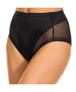 Secrets Janira Braguita 
 Black color 
 Shaping thong effect. 
 Elastic waistband 
 No seams, it does not leave a mark. 
 Thong and panties in a single garment. 
 Comfortable and breathable semi-transparent fabric. 
 Inner lining 
 Seams seen in tone. 

 Composition: 70% Polyamide. - 30% Elastane. 

 Care: 
 - Wash at max. 30º temperature. 
 - Do not use bleach. 
 - Do not use dryer. 
 - Do not iron. 
 - Do not dry clean.