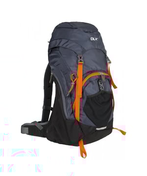45 litre DLX rucksack. Airflow system. Main pocket. Trekking pole loops. Ice axe loops. Mesh venting system. Hydration pack access. Raincover. 420D Polyester Mini Ripstop. Approx: 20cm x 70cm x 90cm.
