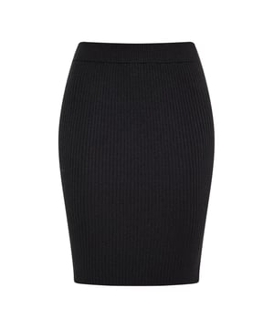 Dieser gestrickte Bleistiftrock mit Seitenschlitz ist für einen eleganten und raffinierten Look gefertigt und verbindet Eleganz mit Komfort. Die gerippte Textur verleiht der figurbetonten Silhouette, die sich zum Saum hin verjüngt, mehr Dimension und sorgt so für einen schmeichelnden Bleistiftrock-Stil. Dieser knielange Strickrock ist perfekt für alle, die ein schlichtes Design schätzen. Er verfügt über eine taillierte Taille und vertikale Rippen für zusätzliche Dehnbarkeit und Struktur. Ideal für mühelos schicke Outfits, die nahtlos vom Tag in die Nacht übergehen.  Felsen