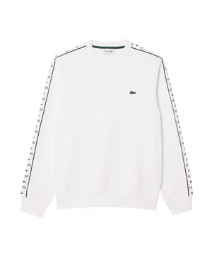 Das Lacoste Herren-Sweatshirt mit Rundhals, Kontrast-Logostreifen und elastischem Bund verbindet sportliche Raffinesse mit zeitloser Eleganz. Die markante Krokodil-Applikation und der Classic Fit machen dieses unifarbene Sweatshirt zu einem stilvollen Essential für einen lässigen und dennoch gepflegten Look.
