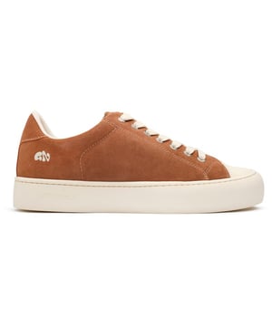 Step Up Your Eco-game With The Good News Slimer Trainers. Sporting A Sleek Tan Hue, These Court-inspired Kicks Boast A 100% Recycled Mesh Lining, Ensuring Your Steps Tread Lightly On The Planet. Crafted With Breathable, Cushioned Footbeds And A Unique Round-toe Shape, They Offer Unmatched Comfort. The 100% Copper Eyelets Add A Refined Touch, While The Robust Rubber Soles Promise Enduring Style. Stride With Pride In These Sustainable Standouts That Don't Compromise On Looks Or Values.