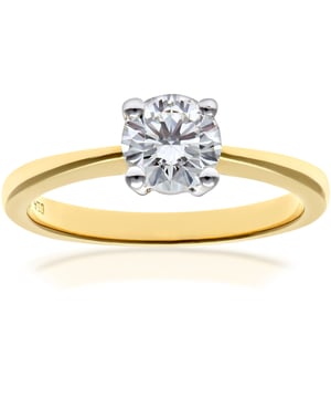 18K (750) witgoud: 2,8 gram; # Diamant: 0,75 ct