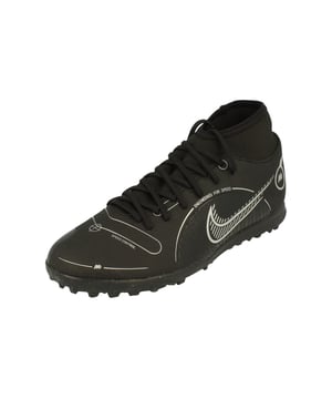 Schwarze Nike-Fußballschuhe, Hallenfußballschuhe, Hallenschuhe, Turnschuhe mit Schnürverschluss, Logo auf Schuhseite und Zunge, schwarze Fußballschuhe, Turnschuh, Hallenschuhe, Hallenschuhe für ebene Flächen,