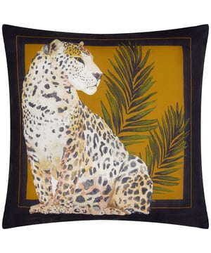 Elevate your outdoor space with the Leopardis Cat Outdoor Cushion, where artistry meets functionality. Designed with a subtly refined texture, the soft-touch material has been specially treated for outdoor durability. This water-resistant cushion is easy to wipe clean, making it as practical as it is elegant. Its hand-painted motif is set against a backdrop that beautifully complements any outdoor setting. Complete with a sleek contrasting border, this luxe cushion lends an air of sophistication and detail, ensuring it stands out as a statement piece while harmonising with your stylish outdoor décor.