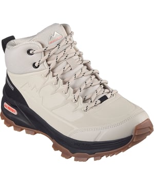 Stap de dag door met duurzaam comfort in de Skechers Max Protect Legacy. Deze wandelschoen met vetersluiting heeft een waterdicht ontwerp, een Skechers Air-Cooled Memory Foam binnenzool en een beschermende rotsplaat.