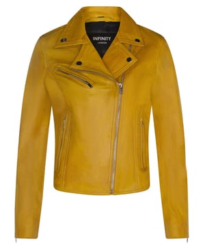 Elevate your style with our timeless best-selling jacket, celebrated for its minimalistic design that never goes out of fashion. Here's why it's a must-have:  
Iconic Minimalism: This jacket's enduring popularity stems from its understated elegance. Its front features just three subtle pockets, each adorned with hand-polished metal hardware zips, creating an effortlessly stylish and minimalistic look. 
Classic Brando Style: Emulating the iconic Marlon Brando jacket from the 1950s, it boasts a double-breasted design with a wide notched lapel and an off-centered YKK zip, paying homage to the timeless fashion icon. 
Color Variety: Choose from a range of colorways to suit your preferences, whether you opt for bold shades like yellow, red, and green, or classic hues like black, tan, and chestnut. 
Premium Material: Crafted from 100% premium ultra-soft nappa leather, this jacket offers both luxury and comfort. 
Tailored Fit: Designed with a slim fit and a shorter length, it complements your body's shape and provides a modern and flattering silhouette.  Furnished with three zipped exterior pockets and zipped cuffs, this jacket combines practicality with enduring style, making it a versatile addition to your wardrobe.