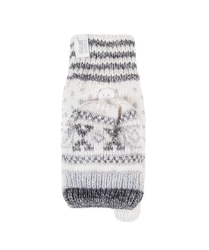 Estos convertibles estampados Heat Holders para mujer te cubren en los meses de invierno, ya que son muy cálidos a la vez que elegantes. Están forrados con un fabuloso forro aislante de felpa, llamado Heatweaver, que es aún más eficaz a la hora de mantener el aire caliente cerca de la piel. Este forro suave y sedoso no sólo proporciona un tacto lujoso, sino que también garantiza unos dedos cómodos en el crudo invierno. Los guantes tienen un estampado nórdico, por lo que se adaptan a cualquier atuendo. También tienen un puño elástico, para mantener el aire caliente atrapado en el interior del guante. Estos guantes son una manopla convertible, lo que significa que puedes elegir entre llevarlos como guantes sin dedos o tirar de la solapa de la manopla para conseguir un elegante par de guantes. Estos guantes están disponibles en 4 colores y son de talla única.