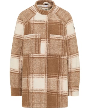 Geen vulling  Dit tussenjasje van DreiMaster Vintage is gebaseerd op een oversized houthakkershemd dat sluit met drukknopen en een kleine opstaande kraag heeft. De sportief ogende raglanmouwen maken het geruite dessin los en zorgen voor een casual twist. Het losvallende model met kleine zijsplitten en afgeronde zoom is gemaakt van een middelzware materiaalmix met wolaandeel en wordt gecompleteerd door twee zijzakken en twee borstzakken.  Tussenjas gemaakt van een wolmix