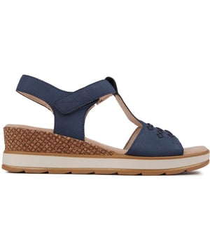 Discover The Caprice Comfort Wedge Sandal, Where Style Meets Comfort. Essential For Vogue, Breezy Summer Looks, These Blue Wedges Blend High-quality Uppers With A Durable Rubber Sole. The Hook & Loop Closure And Comfort Footbed Ensure A Snug Fit And Easy Wear. Enjoy A Modest 5cm Lift For All-day Elegance.