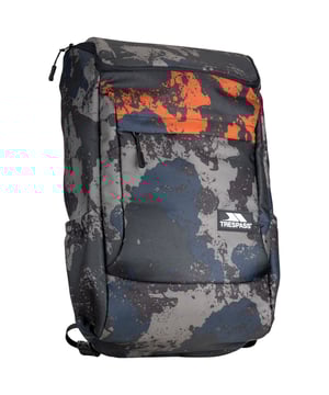 Außenmaterial (%): 100% Polyester. Füllmaterial (%): 100% Polyäthylen. Außenmaterial: PU-Beschichtung. Marke: Trespass. Design: Logo, Farbspritzer. Taschenmerkmale: Tragegriff, Wattiert, Schulterriemen. Fächer: 1 Hauptfach. Taschenart: Vordertasche , Reißverschluss, Elastisch, Seitentasche, 1 Innentasche. Kapazität: 22 L. Futtermaterial (%): 100% Polyester.