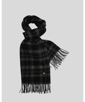 There’s not much more luxurious than a cashmere blend scarf. Wrapping yourself up in one will keep you warm and looking good. Ours is woven in a tartan pattern as a nod to our Scottish heritage and finished with traditional tasseled ends. - Tasseled ends\n- Composition: 30% cashmere, 70% lambswool