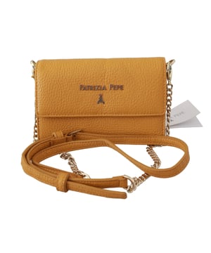 Prachtige gloednieuwe PATRIZIA PEPE Womens Bag
  Gemaakt van 100% leer
  Gele kleur met zilveren metalen details
  Een lederen handvat
  Logo details
  Vervaardigd in Italie
  Afmetingen: 10cm x 16cm x 2cm
  Lengte band: 120cm