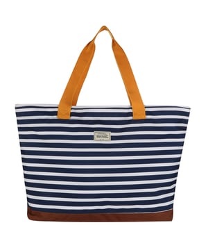 100% Polyester. Fabric: Recycled. Fastening: Clip, Zip. Key Clip. Pockets: 1 Security Pocket. Design: Beach, Striped. 50 x 38 x 18 cm