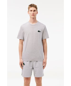 Cotton Jersey Lounge T-shirt Recycled fabric made from manufacturing offcuts. Comfortable, relaxed fit Crew neck Velvet crocodile on breast Loungewear garments cannot be returned, exchanged, or reimbursed