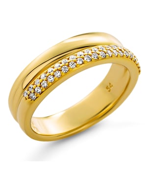 This elaborate Ring for Women from Orphelia  is the perfect gift to spoil yourself or a loved one. The Ring is made out of 925 Sterling Silver, colored Gold at Size: 52 weighing in at 2.7 grams with a Width of 0.5 cm at its widest point. The Orphelia 'Emily' Women's 925 Sterling Silver Ring - Gold ZR-7581/G is delivered in a stunning gift box and carries a two year warranty.