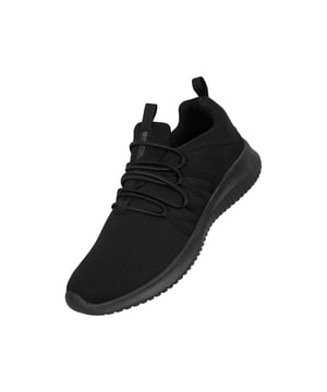Lining: Mesh. Insole: EVA. Outsole: EVA. 3 Eyelets. Fabric Technology: Breathable, Lightweight. Pull Tab. Flat Heel. Cut: Low Cut. Design: Logo, Perforated. Toe Style: Round. Fastening: Bungee Lacing. Sole Features: Shock Absorbing.
