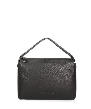 Bolso bandolera para mujer. El cierre es con cremallera. Los bolsillos internos son uno con cremallera y otro abierto. Los bolsillos externos están ausentes. La bandolera es ajustable y extraíble en piel. El mango es de piel. Hay un compartimento interno. El material exterior es piel auténtica tipo dólar. Internamente está forrado en tejido 70% algodón - 30% poliéster. Medidas: 34x27x9 cm. Hecho en Italia
