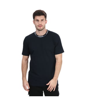 Mens NICCE Eto T- Shirt in navy.- Crew neck with Nicce branding.- Short sleeves.- Nicce branding.- Regular fit.- 100% Cotton.  Machine washable. - Ref: 0902K0020003