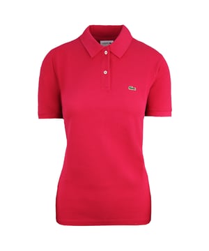 Lacoste Classic Fit Short Sleeve Womens Pink Cotton Polo Shirt PF7839 WS3