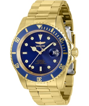 Die Invicta 8930OBXL verfügt über ein 43 Millimeter großes Gehäuse aus Edelstahl mit einem blauen Zifferblatt. Dieses Modell wird von einem präzisen Automatikwerk betrieben. Wasserdicht bis 20 bar. Dieses Modell ist Teil der Invicta Pro Diver Kollektion. Inklusive 2 Jahre Invicta Garantie.