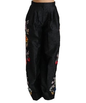 Hermosos Pantalones de Pierna Ancha de Cintura Alta de Dolce & Gabbana
  Brand new with tags
  100% Auténtico
  Modelo: Pantalones de Pierna Ancha de Cintura Alta
  Ajuste: Ajuste regular
  Material: 70% Poliéster 24% Seda 6% Nylon
  Color: Negro Brocado Bordado Floral
  Cierre: Cierre de cremallera y botón
  Detalles del logo
  Hecho en Italia
  Muy exclusivo y de alta calidad artesanal