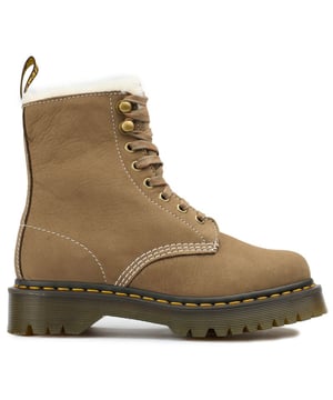 Take On Winter In These Fabulous 1460 Pascal Bex Faux Fur-lined Platform Boots From Dr. Martens. This Season, Soft Leather And Faux Fur Collide On The Rugged Bex Sole. Hiker-inspired With Dms Dna, Theyre Warm, Hardwearing And Winter-resistant. Built From Buttersoft Leather In A Tonal Palette, This 1460 8-eye Boot Has Antique Gold Trims To Round Off The Hiker Aesthetic. Signature Welt Stitching And The Scripted Airwair Heel Loop Add To The Unique, Unmistakable Dr. Martens Look.