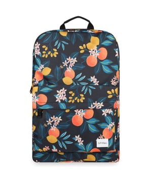 Mens blue Spiral fruit backpack, manufactured with polyester. Featuring: full zip closure, front section, padded laptop compartment, top grab handle and height 45cm x width 30cm x depth 12cm.