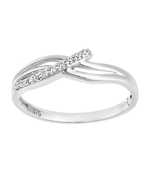 9K (375) witgoud: 1,4 gram; # Zirkonia: 0,04 ct