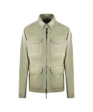Parajumpers Truman Leather London Fog Beige Leather Jacket. Stay warm and stylish in the Parajumpers beige Coat. This luxurious Mens coat is crafted with Goatskin, with insulated fabric that retains heat and protects against the elements. Don't sacrifice style for comfort - make a statement!. Upper Matierl: 100% Goatskin. Zip Closure. Collar Neck. Style Code: Truman Leather 233