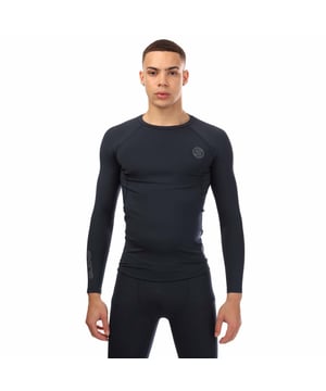 Mens Skins Series-2 Long Sleeve Top in navy.- Round neck.- Long sleeves.- Reflective outline logos.- Medium level compression.- Squat proof.- Great absorbency and wicking qualities.- 83% Polyester  17% Elastane.- Ref: SW00200059010