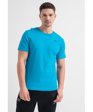 The Nike Dri-FIT Men's Training T-Shirt is a super soft and comfortable t-shirt to wear while running or lifting weights. - -.  This Nike men's t-shirt features Dri-FIT technology to wick away sweat leaving you feeling dry. - -.   Plus, the training shirt's standard-fit offers a great range of motion, so you stay comfortable throughout each rep. - -.   Make sure you're ready for your next workout with the Nike Dri-FIT Men's Training T-Shirt.