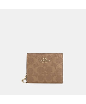 Snap Wallet in Signature Canvas, Three credit card slots
 ID window
 Full-length bill compartment, Outside zip coin pocket,  Length: 10.50 cm,  Width: 3.00 cm,  Height: 9.00 cm