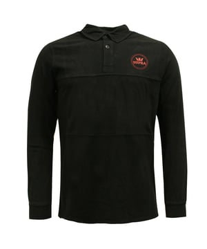 Supra Mens Long Sleeved Polo Top Casual Black T-Shirt 102088 008 A38A