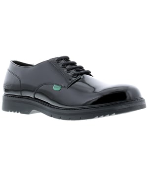 Womens Kickers Finley Lace Up Patent Shoes in black.- Premium leather upper.- Lace fastening.- Sole designed to be durable and long-lasting. - Sleek patent finish.- Embossed Kickers heel logo and iconic coloured tabs.- Leather upper  Textile lining  Synthetic sole. - Ref: 116234