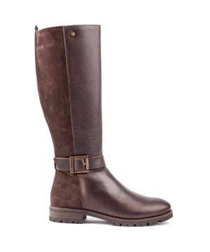 Deze fijne kniehoge Alisha laars Barbour combineert klassieke ruiterstijl met de laatste trends. Gemaakt van soepel leer. met een rekbare achterkant voor een ideale pasvorm. deze zelfverzekerd. stijlvolle designerlaarzen met een slimme rubberen profielzool en ritssluiting aan de zijkant voor extra draaggemak. Het metalen MK-logo en de branding voegen een verfijnde toets toe aan deze rijstijl.