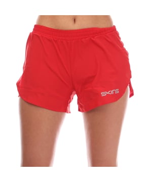 Womens Skins Series-3 Superpose Shorts in red.- Elasticated waistband.- Hidden mesh panel pocket.- 2-in-1 tights with over-short.- Medium compression profile for everyday comfort and support.- Silver reflective logos.- 100% Polyester.- Ref: ST40300129014