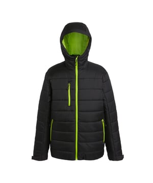Materiaal: 100% polyester. Voering: Verborgen ritssluiting. Stof: Ripstop. Ontwerp: Logo. Stoftechnologie: Slijtvast, Isolerend, Thermisch, Warmloft. Manchet: Verstelbaar, met treksluiting. Contrasterende Rits, Gewatteerd. Halslijn: Kapitein. Mouwtype: Met lange mouwen. Kapkenmerken: Trekkoord, Gegroeid op de kap. Zakken: 2 Zijzakken, 1 Borstzak, Rits, 1 Binnenzak. Bevestiging: Volledige ritssluiting. Recycleerbaar.