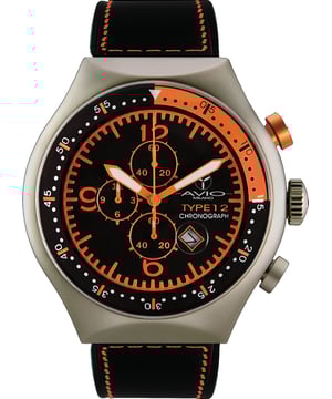 Avio milano: reloj negro para hombre de 50 mm