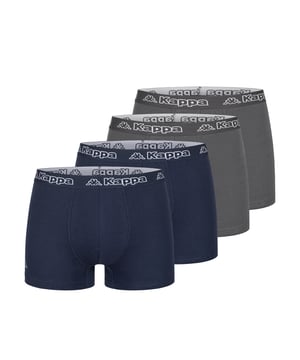 Kappa 4er Set Boxershorts, Regular Fit, locker und lässiger Schnitt, 100% Baumwolle, Pflegehinweis Maschinenwäsche bei 30°C