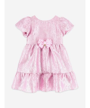 Elevate your little one's style with the elegant Girls Isadora Metallic Tiered Dress in Pink by Angels Face. Perfect for the festive season of AW2024, this dress combines luxury with playful charm. Here‚  what makes it special: Luxurious Metallic Fabric: Dazzles under the light, ensuring she shines bright at every event. Delicate Tiered Design: Adds voluminous charm while enhancing the fairy-tale-like movement. Vibrant Pink Shade: A beautifully rich colour that captures the joy and innocence of childhood. Perfect for Special Occasions: Ideal for parties, celebrations, or whenever uniqueness is desired.Transform her wardrobe with this stunning designer dress. Make memorable moments in high-end fashion!