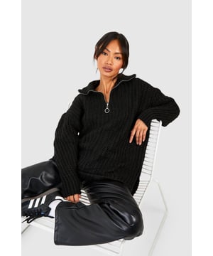 It's the season to feel snug and what better way than with this oversized jumper. Bigger than your usual size which elongates your silhouette, our women's oversized jumpers are cosy and comfortable for your autumn and winter wardrobe. Perfect for whatever plans you've got coming up, make a satin slip dress a little more casual with an oversized rib knit thrown on and banish those winter blues by stepping into a cable knit baggy jumper over leggings and ribbed socks. Warm and cosy is the vibe this season.Style: Oversized JumperNeckline: Roll NeckSleeve Length: Long Sleeve
