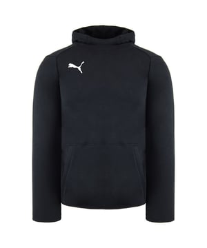 Puma Liga Casuals Hoody Plain Logo Black Junior Pullover Jumper 655636 03