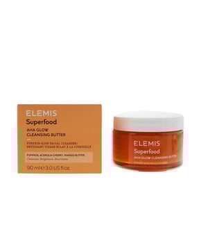 The Elemis Superfood Aha Glow Cleansing Cream is a facial cleanser that contains a unique blend of a fermented Pumpkin enzymes and Acerola Cherry, naturally rich in AHAs helps to brighten skin, while Mango Butter and Chia Seed Oil, rich in omega fatty acids. The cleanser nourishes and hydrate the skin, removes move up, pollutants and daily grime, and leaves a healthy-looking radiance.