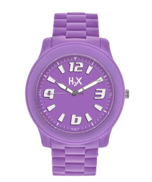 H2X Women's SL381XL1 Splash Luminous Water Resistant Lavender Soft Rubber Watch