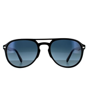 Persol Aviator Unisex Black Blue Gradient Polarized  Sunglasses Persol are a aviator style crafted from lightweight acetate. The iconic silver arrow at the temples ensure brand recognition .Persol's superior quality is guaranteed as they are  handcrafted in Italy with the finest materials available
