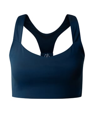 Material: Elastane, Polyester, Recycled Polyamide. Fabric: Soft Touch. Design: Logo, Plain. Fabric Technology: Anti-Odour, Antibacterial, Lightweight, Moisture Wicking, Quick Dry. Back Style: Crossover. Removable Padded Cups. XS: 32 in. S: 34 in. M: 36 in. L: 38 in.