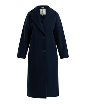 Deze klassieke jas van DreiMaster Vintage is een investering die trends overtreft. Het losvallende model met verlaagde schouders en twee knopen heeft een vrouwelijke sjaalkraag en is gemaakt van zacht, deels gerecycled materiaal. De elegante wollen look, de steekzakken in de zijnaad en de soepele binnenvoering ronden het design af. Draag hem open of gesloten met een elegante handtas of een casual leren tas van het merk.  Overgangsjas in wollook met deels gerecycled materiaal