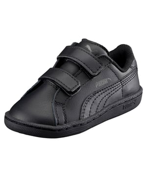 Smash Baby Trainers:The PUMA Smash is a tennis-inspired shoe that will keep kids looking sporty and fresh. With the PUMA formstrip and the tennis look, this infants' trainer is made for any style.Leather upper.Practical hook-and-loop closure.Removable child-fit sockliner.Non-marking rubber outsole.